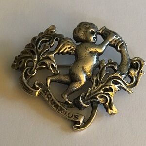 Guglielmo Cini Sterling Aquarius Pin